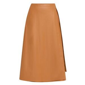 Toccin Womens Beatrice Wrap Midi Skirt 6 Saddle Vegan Leather - NWT $425